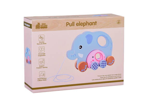 Charming Elephants 2in1 Wooden elephant to pull the family ZA5377