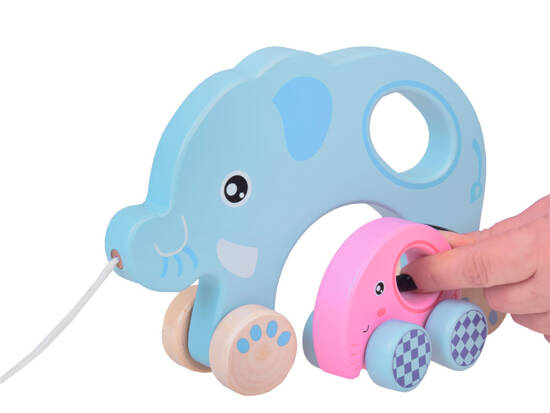 Charming Elephants 2in1 Wooden elephant to pull the family ZA5377