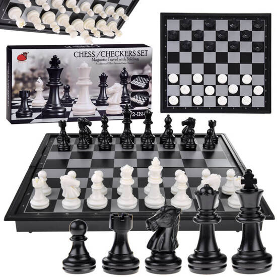 Chess Magnetic checkers 2in1 puzzle game GR0620