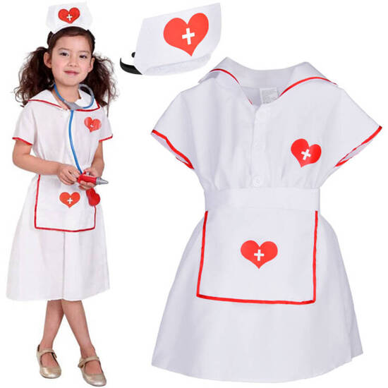 Children's Nurse Costume Mrs. Doctor Playing Doctor ZA5281