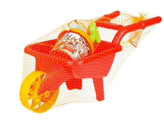 Children's wheelbarrows, sandbox accessories, bucket, shovel, rake ZA5469