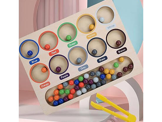 Colored Balls Montessori Puzzle Mosaic Sorter learning colors ZA5329