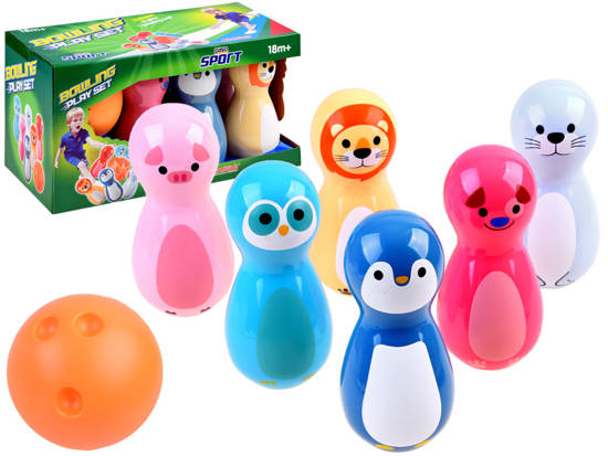 Colorful Animal Bowling rattles 6 pcs SP0687