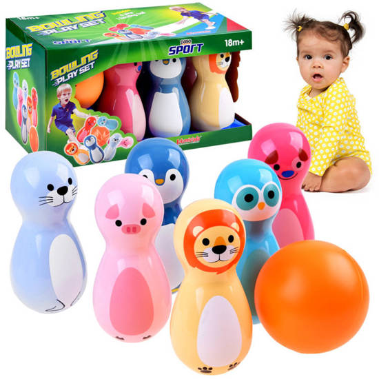 Colorful Animal Bowling rattles 6 pcs SP0687