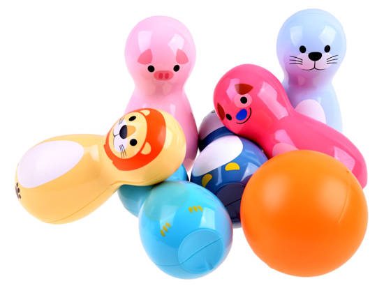 Colorful Animal Bowling rattles 6 pcs SP0687