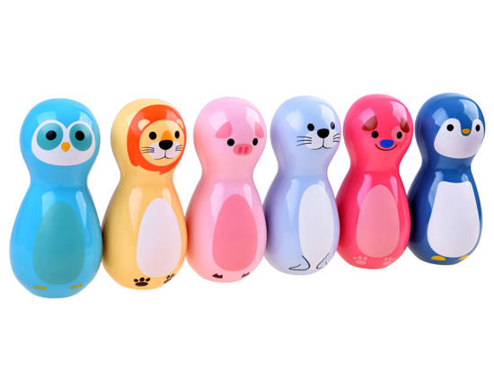 Colorful Animal Bowling rattles 6 pcs SP0687