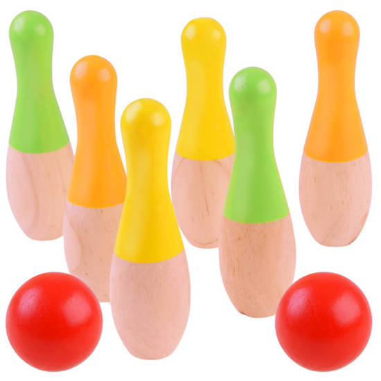 Colorful WOODEN BOWLINGS for children spheres SP0668
