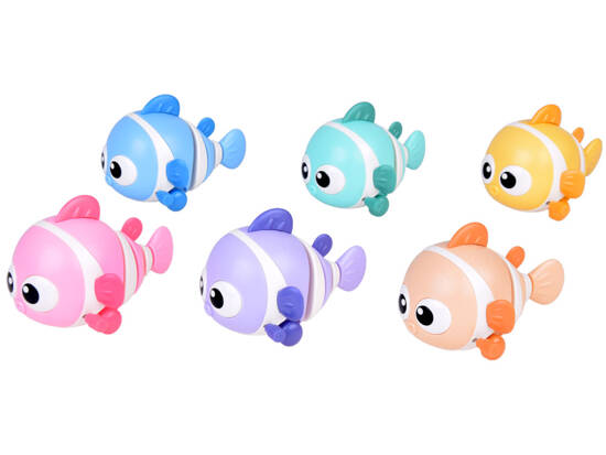 Colorful Wind-up Fish Riding Clownfish Moving Tail ZA5448