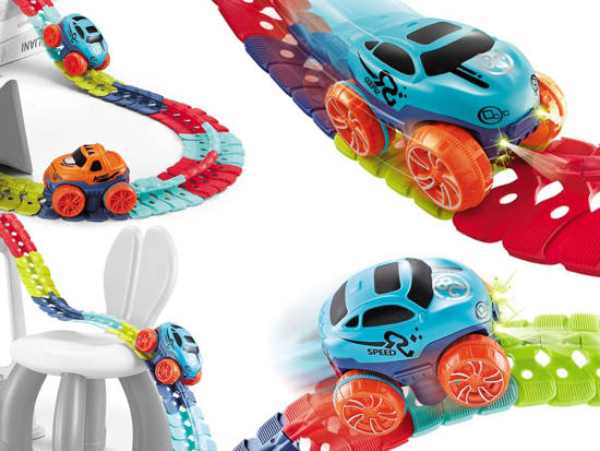 Colorful flexible track 184 ele toy car route 4m ZA4379