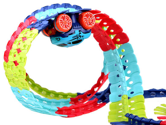 Colorful flexible track 184 ele toy car route 4m ZA4379