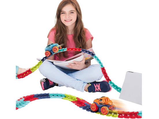 Colorful flexible track 184 ele toy car route 4m ZA4379