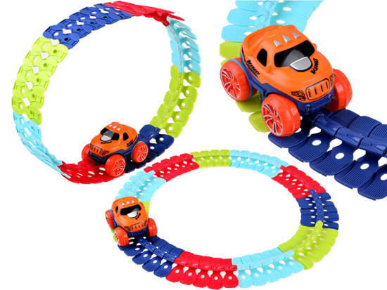 Colorful flexible track 184 ele toy car route 4m ZA4379