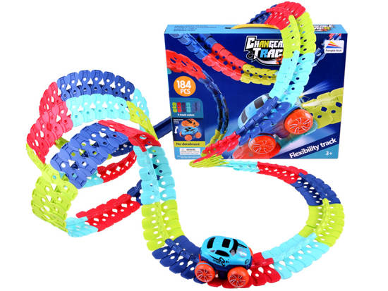 Colorful flexible track 184 ele toy car route 4m ZA4379