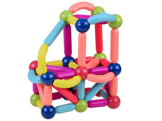 Colorful magnetic blocks 64el for children ZA3827