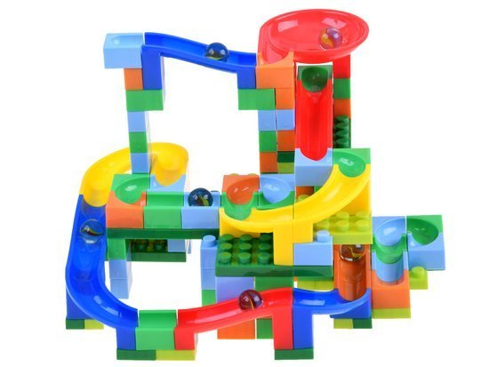 Colorful marble blocks track for balls 152ele ZA3228