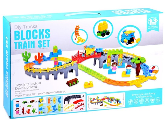Colorful queue of blocks 48 pieces tracks ZA2890