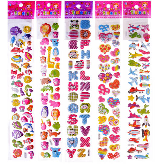 Colorful stickers, alphabet, hearts, vehicles, animals ZA4643