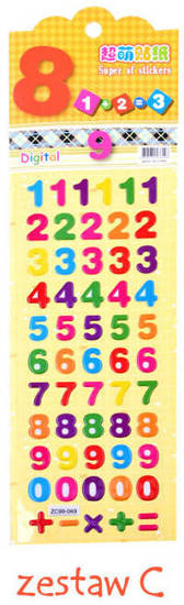 Colorful stickers convex digits fruit pies ZA1813