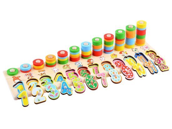Colorful wooden puzzle with numbers ZA3604