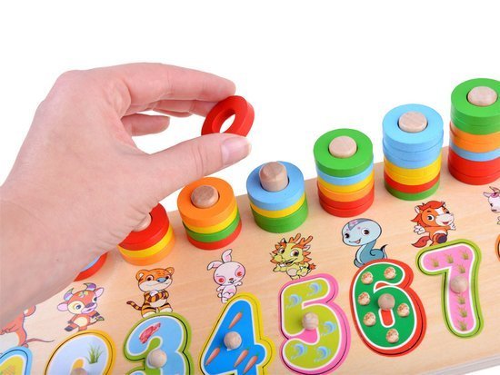 Colorful wooden puzzle with numbers ZA3604