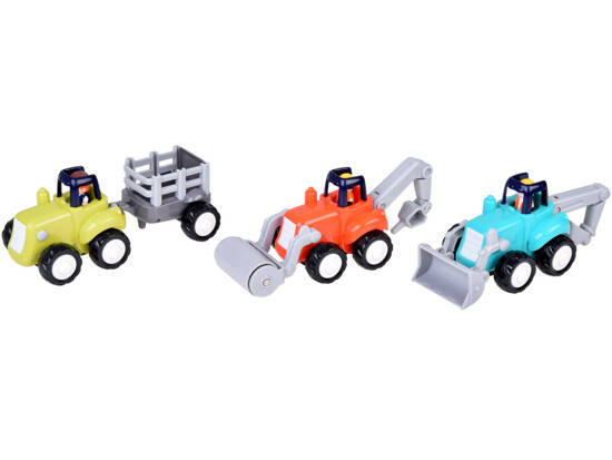 Construction Toy Tractor with Excavator Roller Trailer ZA5423