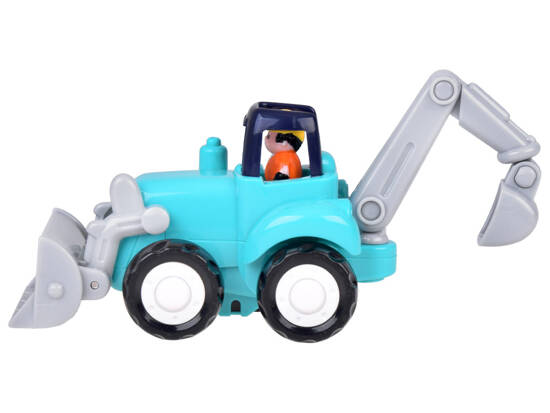 Construction Toy Tractor with Excavator Roller Trailer ZA5423