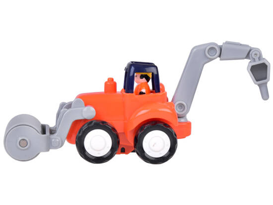 Construction Toy Tractor with Excavator Roller Trailer ZA5423