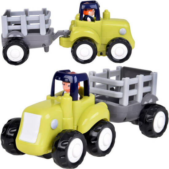 Construction Toy Tractor with Excavator Roller Trailer ZA5423