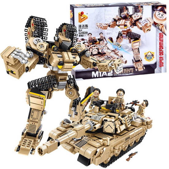 Construction blocks Tank + robot 810 pieces ZA3437