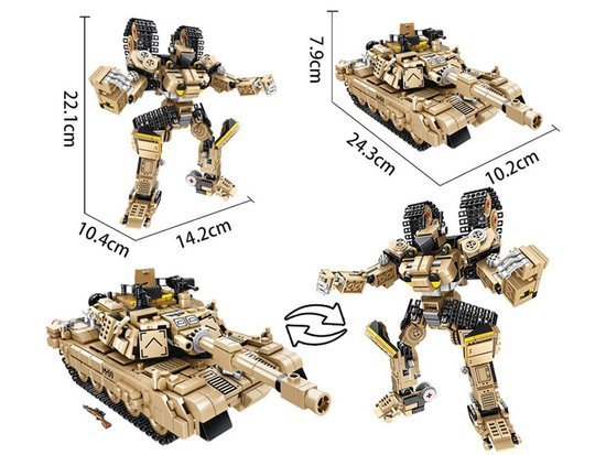 Construction blocks Tank + robot 810 pieces ZA3437