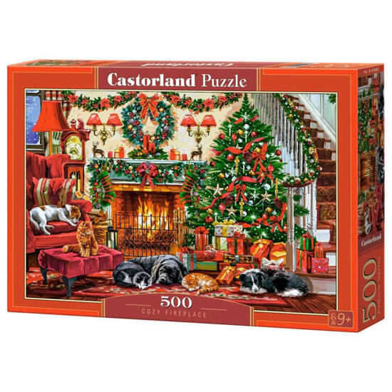 Cozy Fireplace 500 Piece Christmas Puzzle