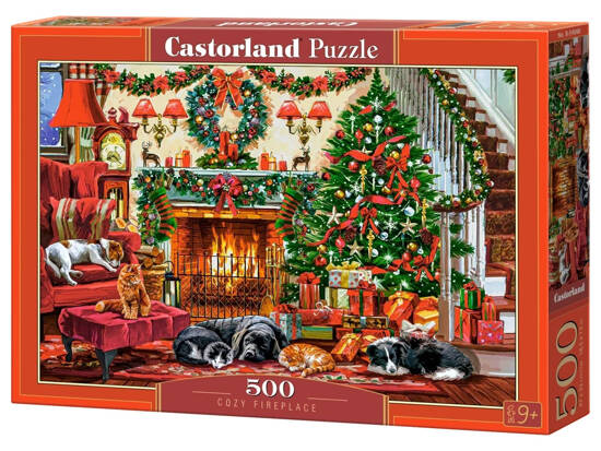 Cozy Fireplace 500 Piece Christmas Puzzle