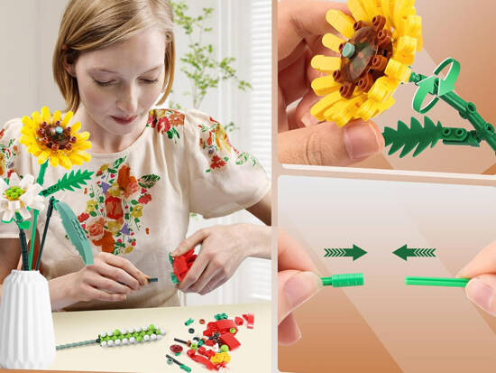 Creative Building Blocks Bouquet of Colorful Flowers 568 pcs ZA5346