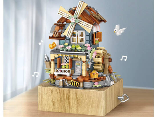 Creative Charming Blocks Build a Windmill Music Box 799 pcs ZA5343