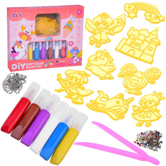 Creative kit for creating keychains DIY Templates Paints ZA5208