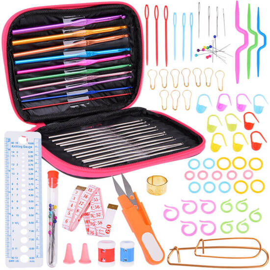 Crochet set 100pcs crochet hooks 0.6-6.5 accessories case ZA5319