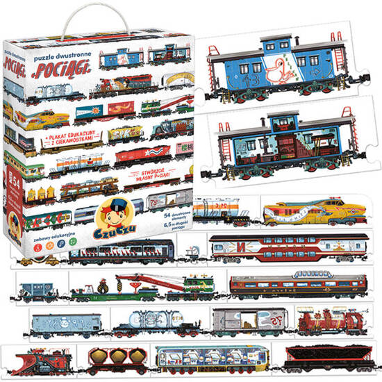 CzuCzu Double-sided Puzzle Trains 54 double-sided pieces ZA5558 technique