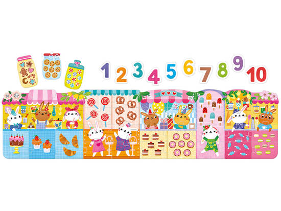 CzuCzu Puzzle Numbers Bunnies learning to count play scenario ZA5556