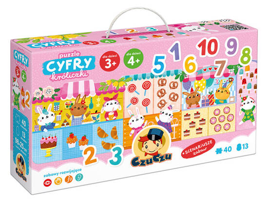 CzuCzu Puzzle Numbers Bunnies learning to count play scenario ZA5556