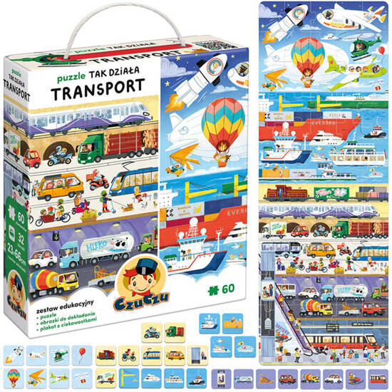 CzuCzu Puzzle This is how transport works 60 pieces + educational poster ZA5145