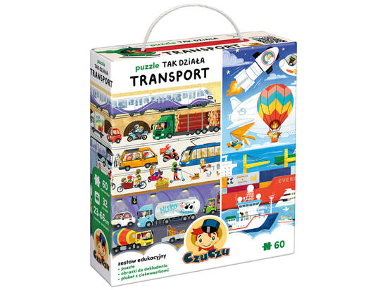 CzuCzu Puzzle This is how transport works 60 pieces + educational poster ZA5145