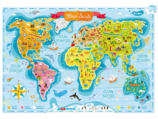 CzuCzu Puzzle World Map 300 pcs large educational puzzle ZA5143