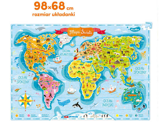 CzuCzu Puzzle World Map 300 pcs large educational puzzle ZA5143