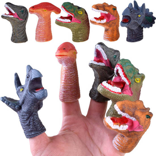 Dinosaur Finger puppets rubber figurines 5 pieces ZA4333