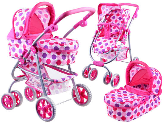 Doll pram 3in1 stroller gondola ZA3895