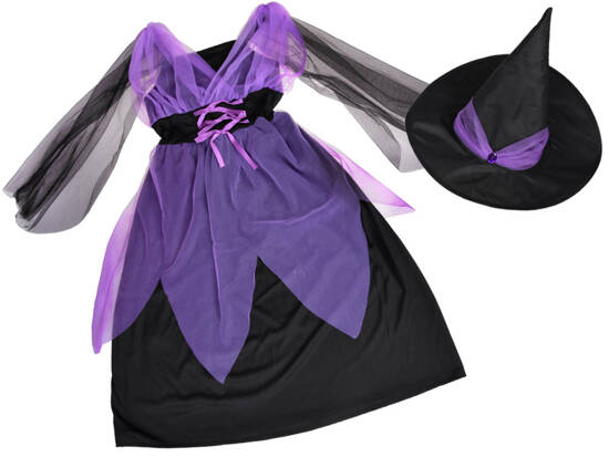 Dress + Hat Costume disguise for Sorceress Witch ZA5279