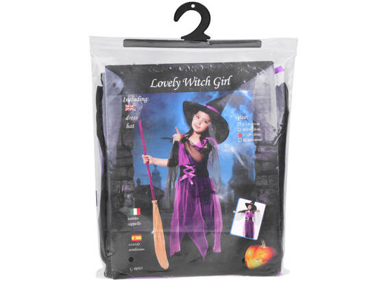 Dress + Hat Costume disguise for Sorceress Witch ZA5279