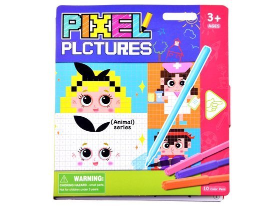 Educational coloring book pixels  ZA3371