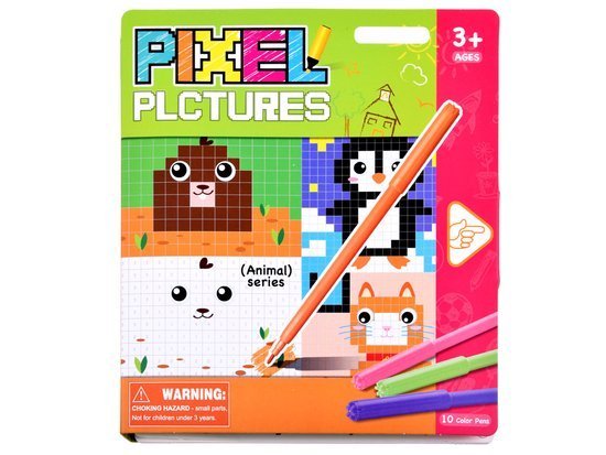 Educational coloring book pixels ZA3372