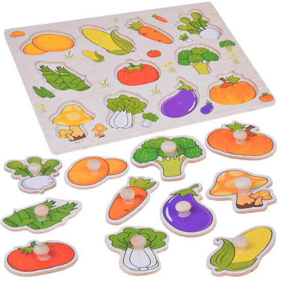 Educational puzzle wooden puzzle vegetables match 11 pieces ZA5258